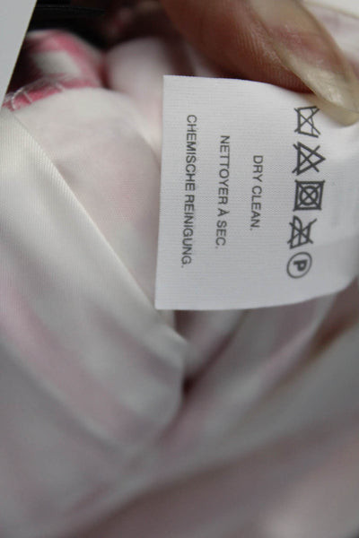 J Crew Womens Check Print Cotton Straight No 2 Pencil Skirt Pink White Size 6