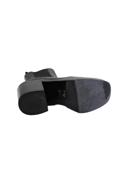 Balenciaga Womens Leather Square Toe Boots Black Size 39 9