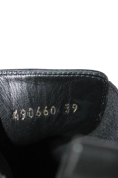 Balenciaga Womens Leather Square Toe Boots Black Size 39 9