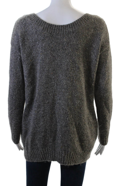 Vince Womens Wool Metallic Long Sleeve Pullover Sweater Gray Size XS