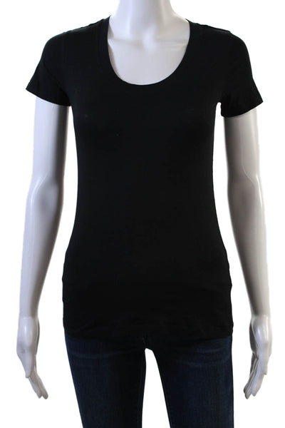 Theory Womens Solid Short Sleeve Crewneck T Shirt Black Size P