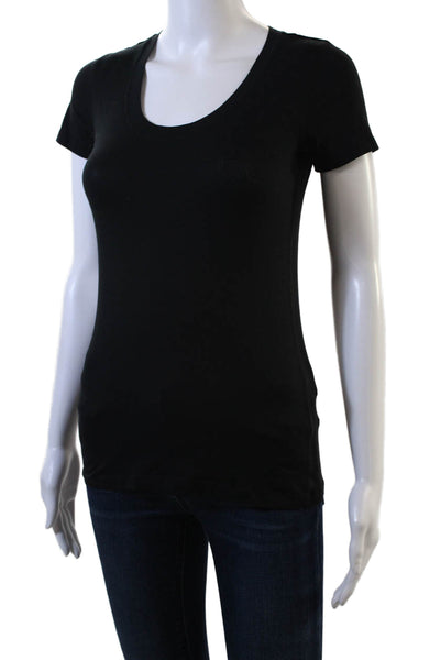 Theory Womens Solid Short Sleeve Crewneck T Shirt Black Size P
