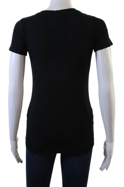 Theory Womens Solid Short Sleeve Crewneck T Shirt Black Size P