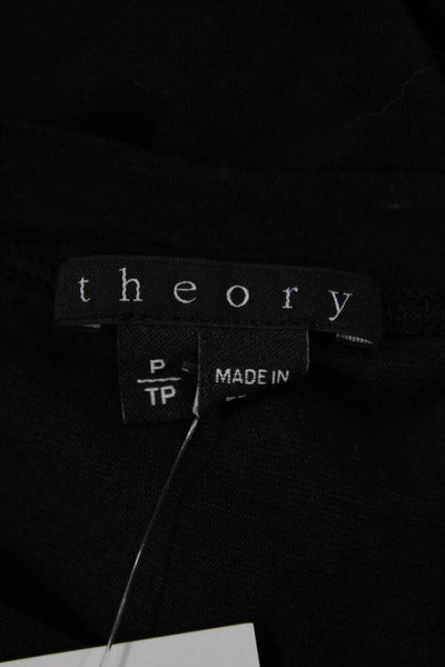 Theory Womens Solid Short Sleeve Crewneck T Shirt Black Size P