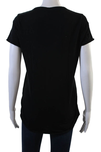 Gap Womens Cotton V-Neck Pocket Detail Casual Basic T-Shirt Black Size S