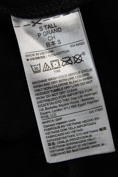 Gap Womens Cotton V-Neck Pocket Detail Casual Basic T-Shirt Black Size S