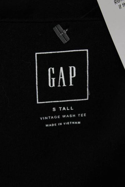Gap Womens Cotton V-Neck Pocket Detail Casual Basic T-Shirt Black Size S