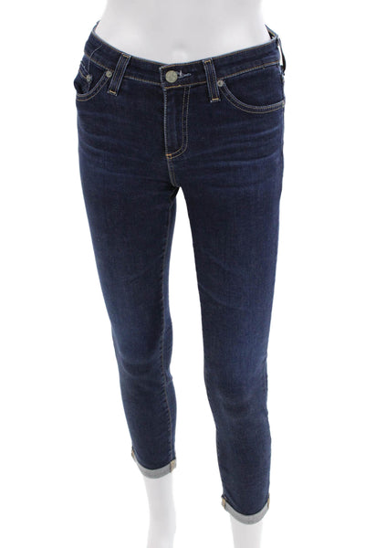AG Adriano Goldschmied Womens The Prima Roll Up Jeans Blue Cotton Size 25