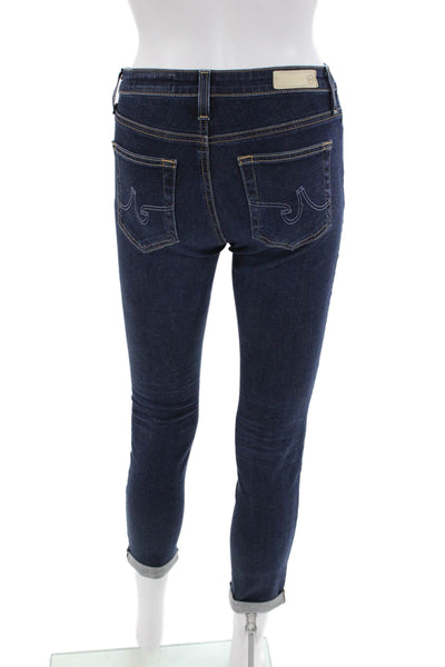 AG Adriano Goldschmied Womens The Prima Roll Up Jeans Blue Cotton Size 25