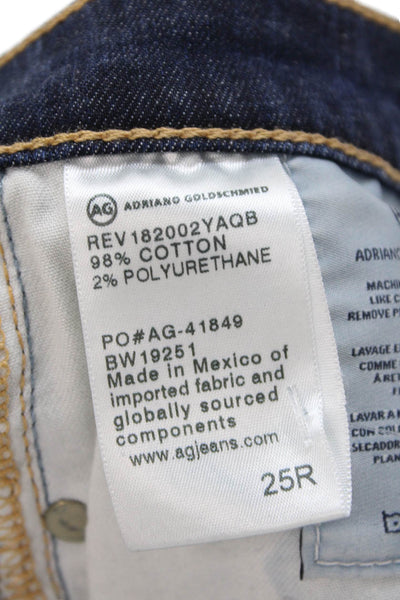 AG Adriano Goldschmied Womens The Prima Roll Up Jeans Blue Cotton Size 25