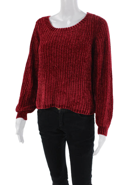 BB Dakota Womens Long Sleeves Crew Neck Sweater Red Size Extra Small