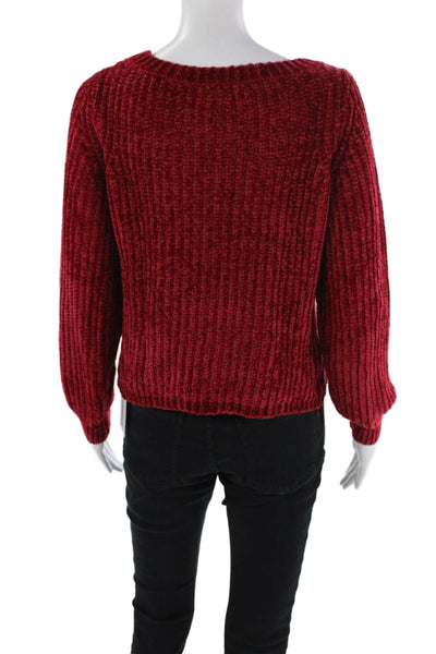 BB Dakota Womens Long Sleeves Crew Neck Sweater Red Size Extra Small