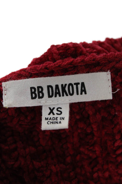 BB Dakota Womens Long Sleeves Crew Neck Sweater Red Size Extra Small