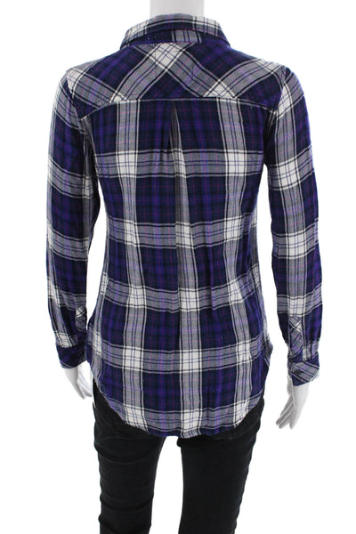 Rails Womens Plaid Button Down Shirt Blue Pink Size Extra Small