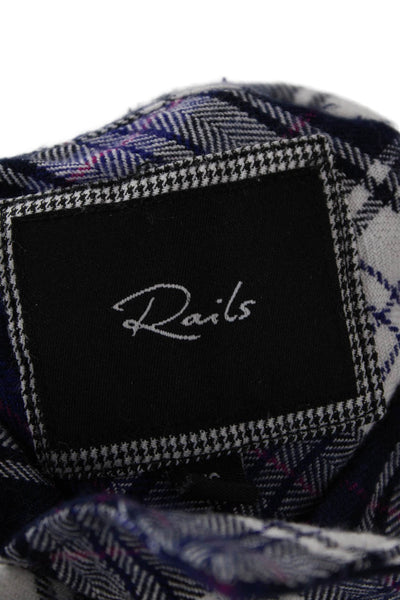 Rails Womens Plaid Button Down Shirt Blue Pink Size Extra Small