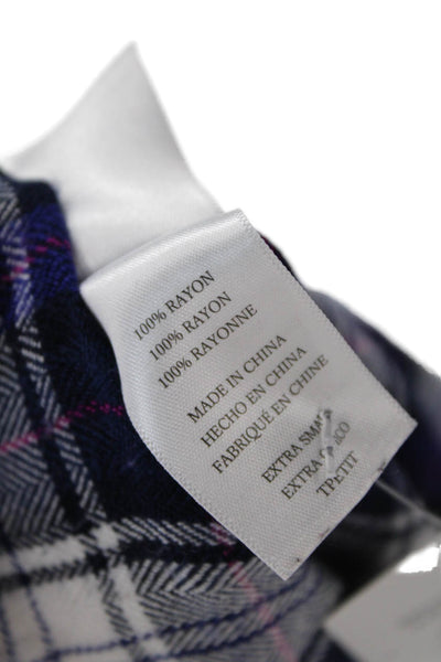 Rails Womens Plaid Button Down Shirt Blue Pink Size Extra Small