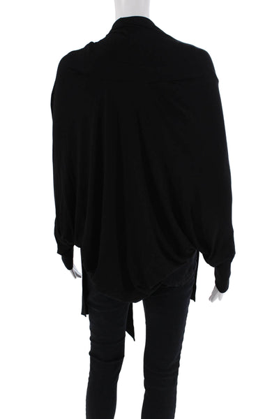Maria + Cornejo Womens Long Sleeves Wrap Blouse Black Size Extra Small