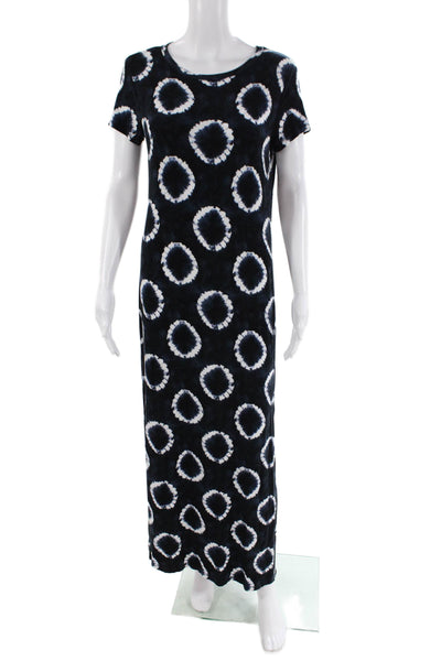 Michael Michael Kors Womens Tie Dye Print Dress Black Navy Blue Size Medium