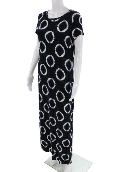 Michael Michael Kors Womens Tie Dye Print Dress Black Navy Blue Size Medium