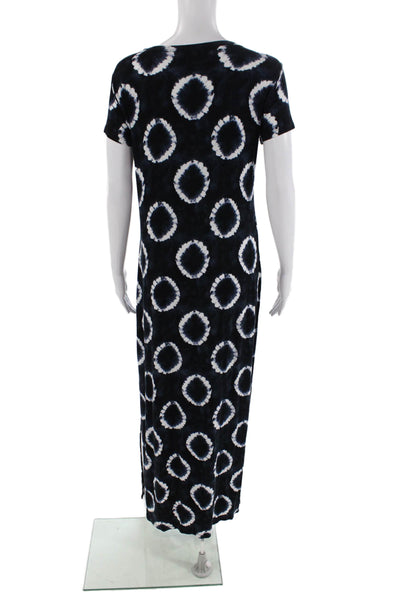 Michael Michael Kors Womens Tie Dye Print Dress Black Navy Blue Size Medium