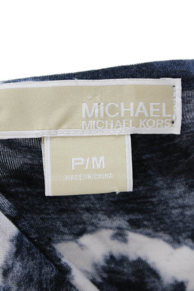 Michael Michael Kors Womens Tie Dye Print Dress Black Navy Blue Size Medium