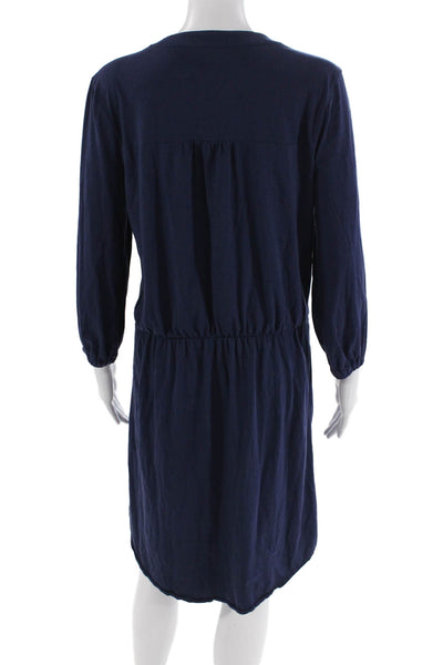 Lilly Pulitzer Womens Half Button Down A Line Dress Navy Blue Size Medium