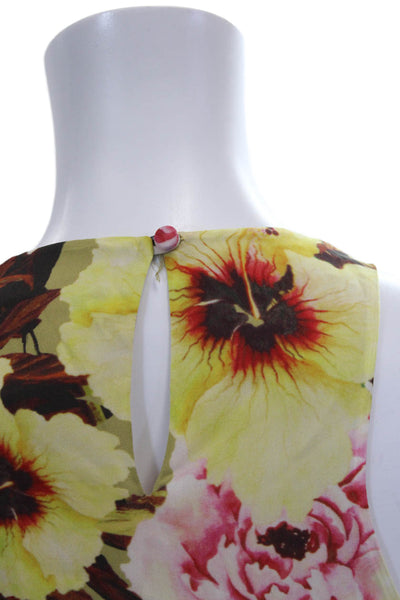 J Crew Silk Floral Print Round Neck Sleeveless Blouse Multicolor Size 12