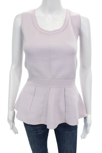 White House Black Market Womens Milano Sleeveless Peplum Top Orchid Hush Size M
