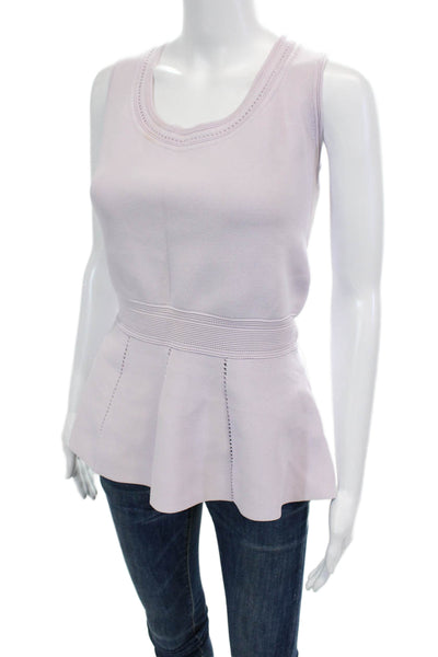 White House Black Market Womens Milano Sleeveless Peplum Top Orchid Hush Size M