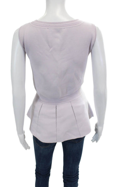 White House Black Market Womens Milano Sleeveless Peplum Top Orchid Hush Size M
