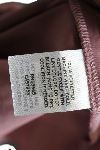 Nordstrom Womens Shiny V-Neck Short Sleeve Blouse Pink Zephyr Size M