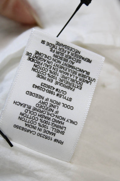 Joie Womens Sleeveless V Neck Open Knit Shift Dress White Cotton Size Large