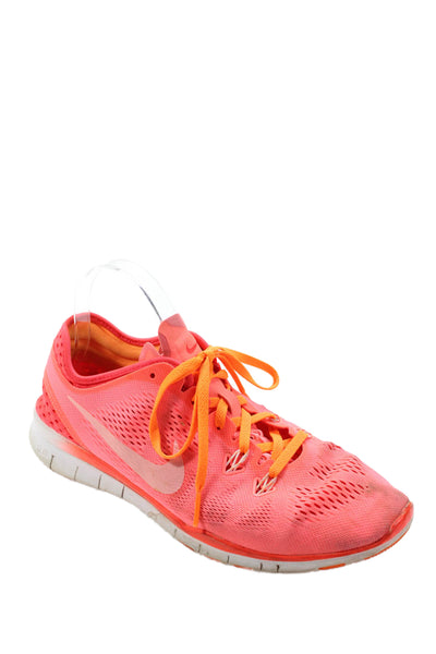 Nike Womens Lace Up Knit Nike Free TR Fit 5 Running Sneakers Pink Size 9.5