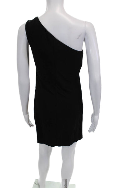 Michael Kors Womens Geometric Accent One Shoulder Mini Dress Black Size 8