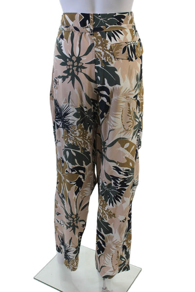 Rag & Bone Womens Textured Zip Button Floral Printed Pants Pink Size 06