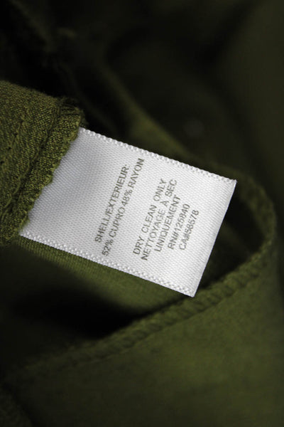 Intermix Womens Zip Button Lined Wide Leg Pants Green Size 08