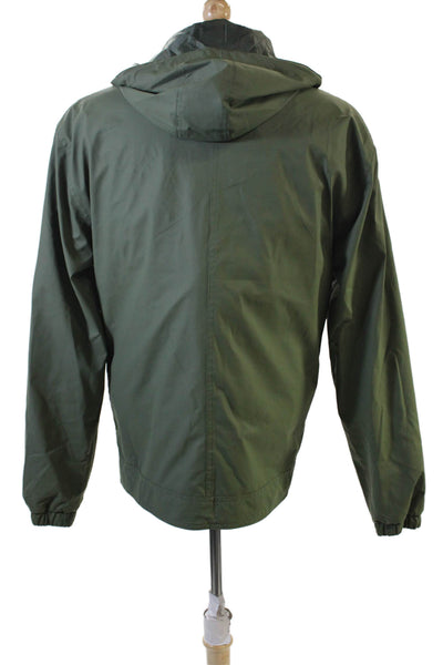 Weatherproof Mens Full Zip Hooded Windbreaker Green Size S