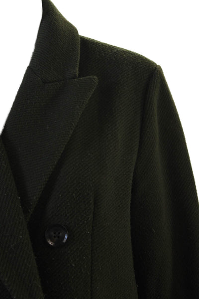 BCBGMAXAZRIA Womens Double Breasted Coat Dark Green Size S