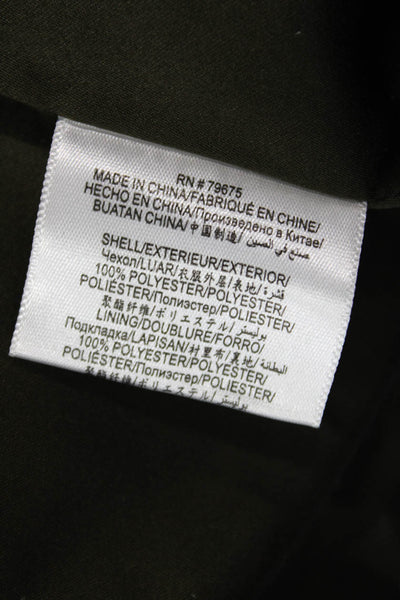 BCBGMAXAZRIA Womens Double Breasted Coat Dark Green Size S