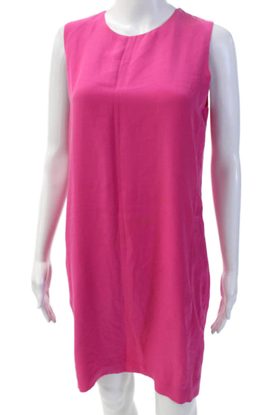 Cynthia Rowley Womens Back Zip Sleeveless Scoop Neck Silk Dress Pink Size 6