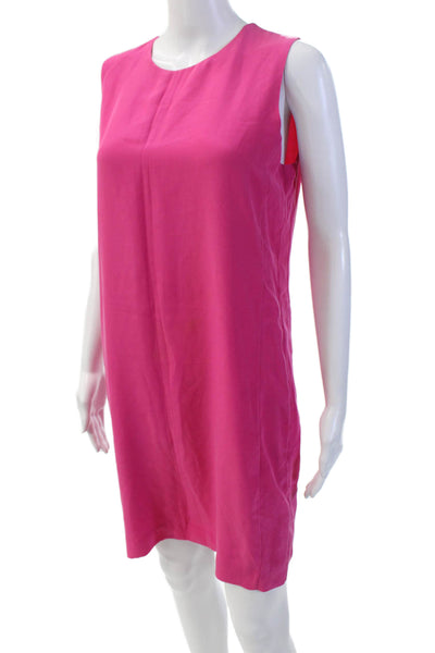 Cynthia Rowley Womens Back Zip Sleeveless Scoop Neck Silk Dress Pink Size 6