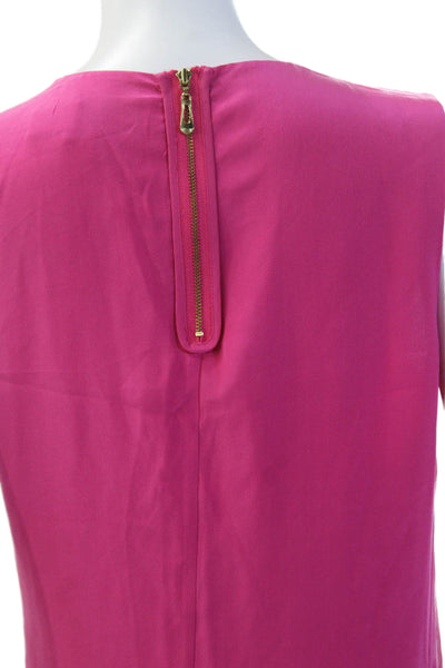Cynthia Rowley Womens Back Zip Sleeveless Scoop Neck Silk Dress Pink Size 6