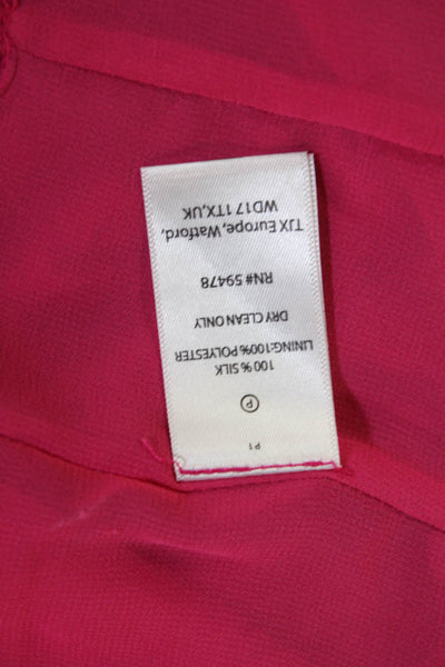 Cynthia Rowley Womens Back Zip Sleeveless Scoop Neck Silk Dress Pink Size 6