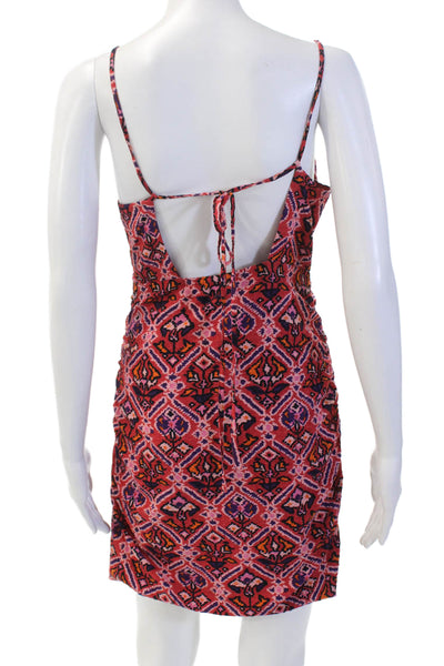 Ba&Sh Womens Spaghetti Strap V Neck Floral Mini Dress Red Multi Size 6