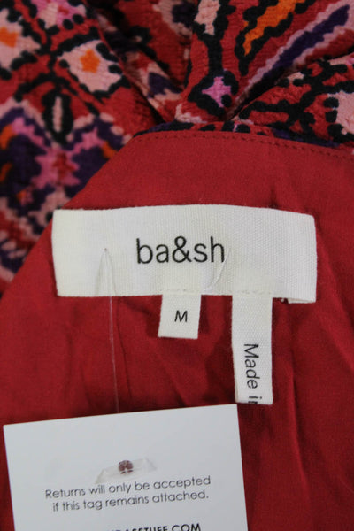 Ba&Sh Womens Spaghetti Strap V Neck Floral Mini Dress Red Multi Size 6