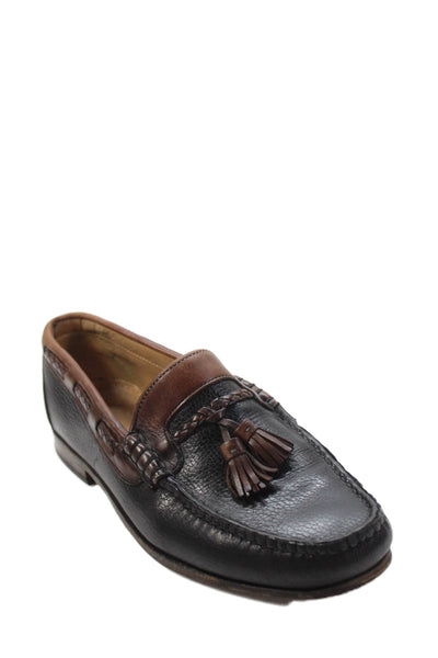 Allen Edmonds Mens Leather Slide On Tassel Loafers Black Brown Size 10.5 D