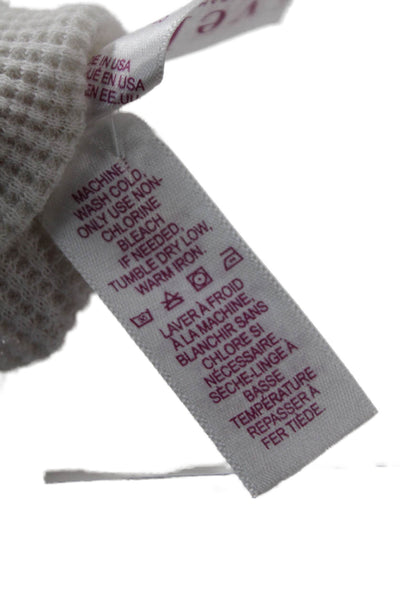 Velvet by Graham & Spencer Womens V Neck Thermal Sweater White Size Large