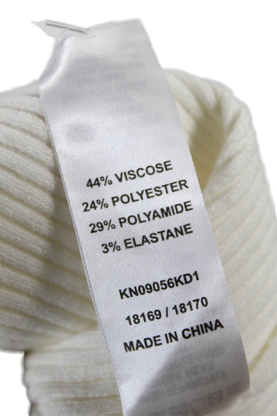 Meshki WOmens Ribbed V-Neck Knit Tank Top Cream Size XXS