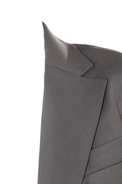 Zara Womens Notch Collar Button Up Blazer Jacket Gray Size XS