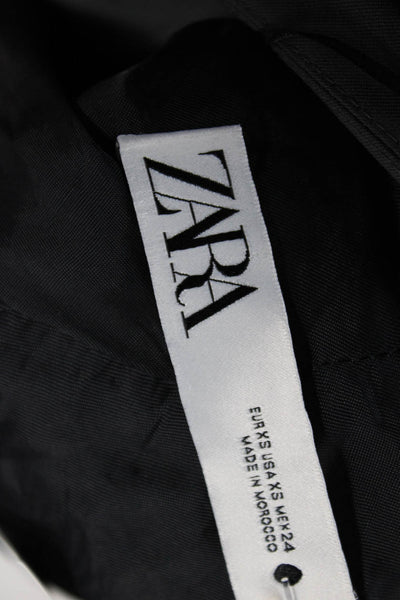 Zara Womens Notch Collar Button Up Blazer Jacket Gray Size XS